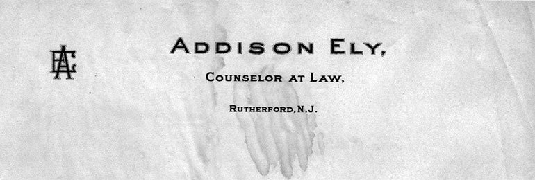 Addison Ely Counselor at Law letterhead