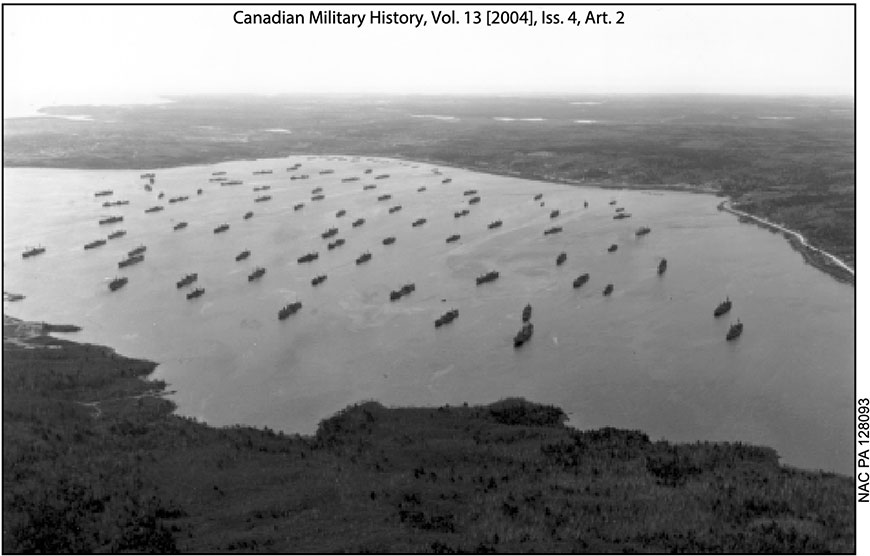 Convoy assembling in Bedford Basin Halifax 1941