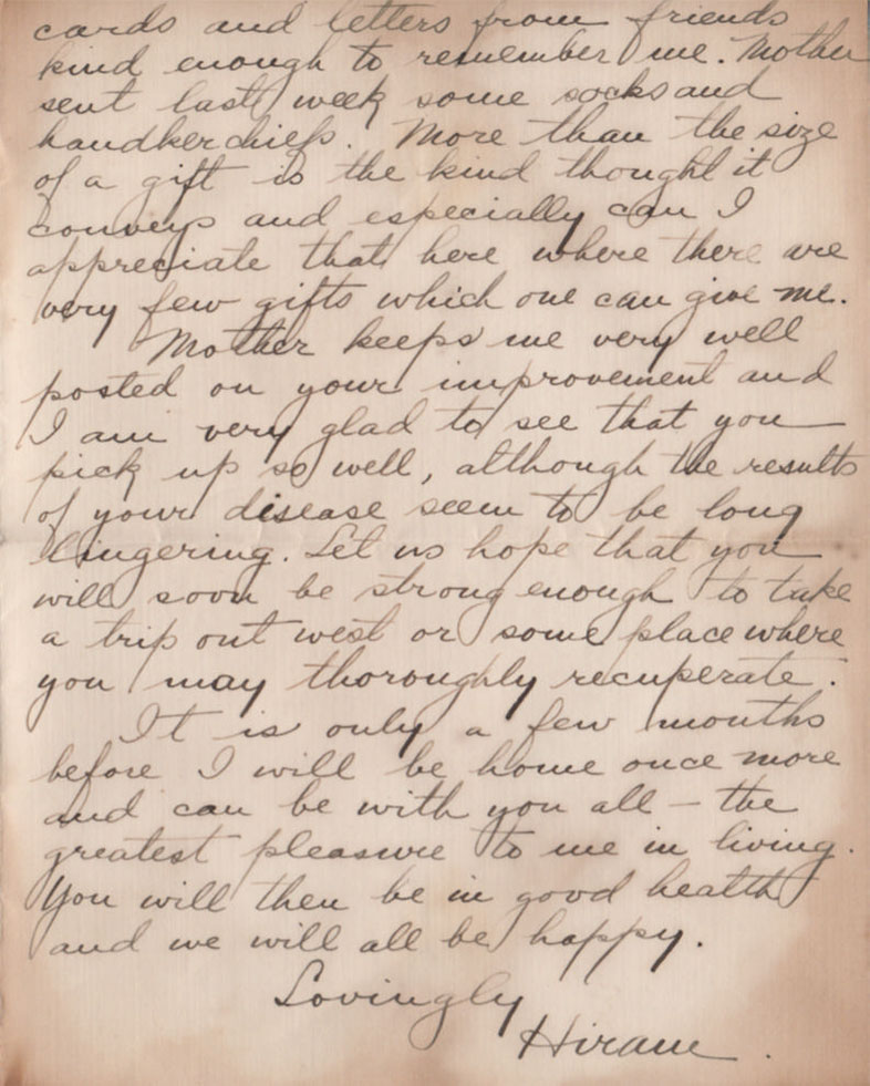 page 2 of Cadet Hiram Ely's letter to his father Addison Ely