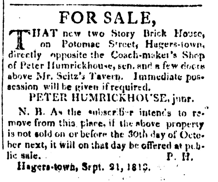 1813 house for sale ad